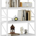 YITAHOME Bücherregal Mit 5 Ebenen - Industrielles Holzregal Mit Metallrahmen, Großes Freistehendes Regal, Präsentationsregal Für Wohnzimmer, Heimbüro - Reinweiß