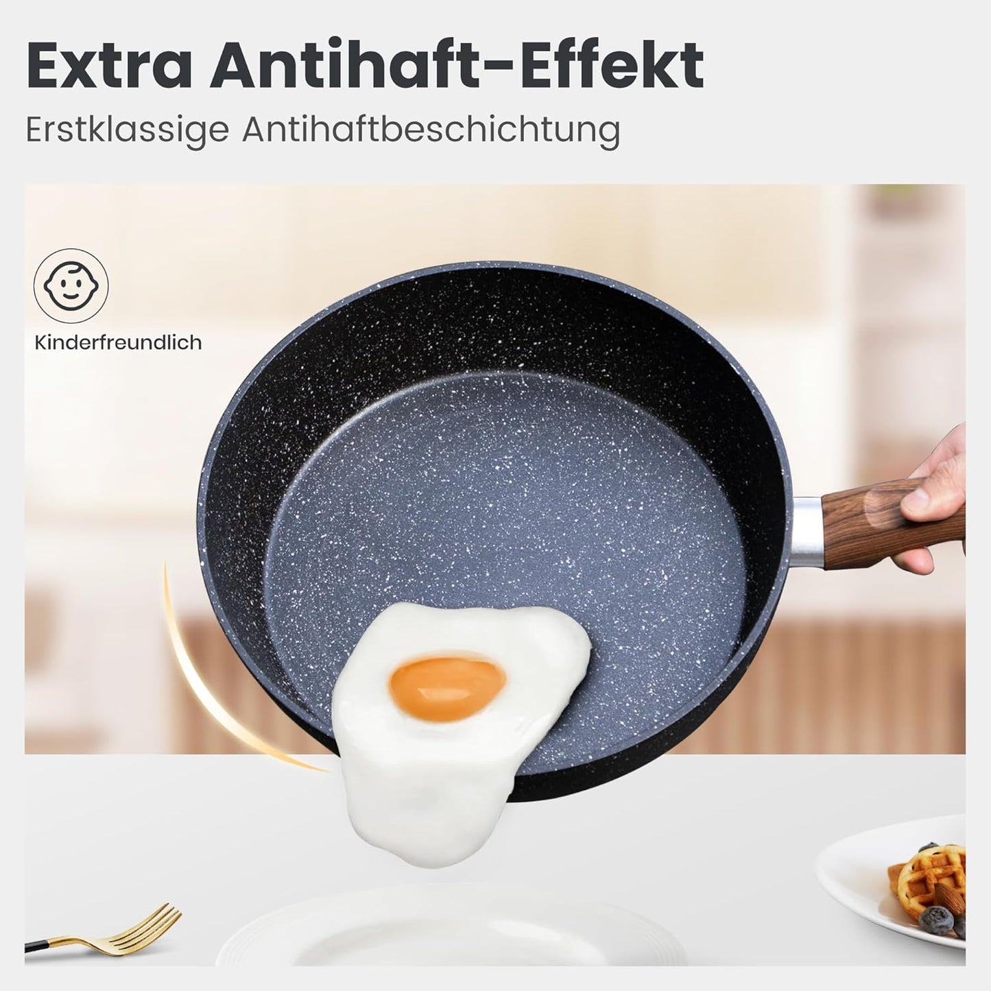 Dishdelight Induktions Töpfe Set Topf Und Pfannenset 12-Teiliges Granit Antihaft Topfset Induktion Kochtopf Set Pfanne Mit Deckel Bratpfannen Beschichteter