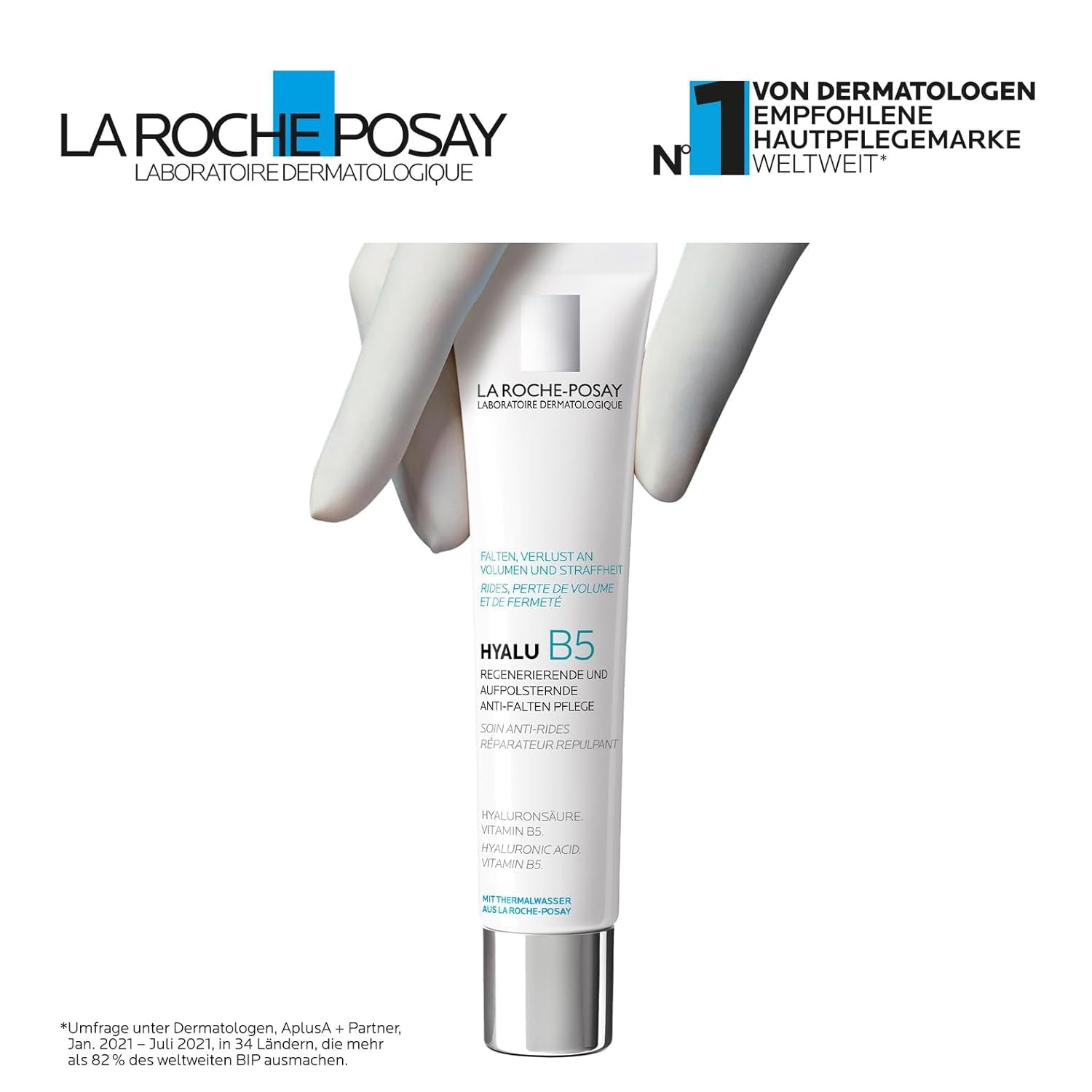 La Roche Posay Anti-Aging-Creme, Für Empfindliche Haut, Regenerierend Und Aufpolsternd, Mit Kurz- Und Langkettigem Hyaluron Und Vitamin B5, Hyalu B5 Pflege, 40 Ml