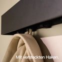 Designfabrik Hamburg Wandgaderobe | Garderobe Mit Verdeckten Wandhaken | Garderobenleiste Aus Metall | Kleiderhaken | Garderobe Modernes Design 80 Cm Matt Schwarz