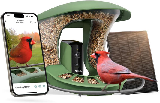 2 Base Vogelfutterhaus Mit Kamera Und App, 1080P Wireless Futterstation Mit Farbnachtsicht, Live Vogelbeobachtung, Automatisch Vogelaufnahme, Echtzeit Benachrichtigung, Solarbetrieb