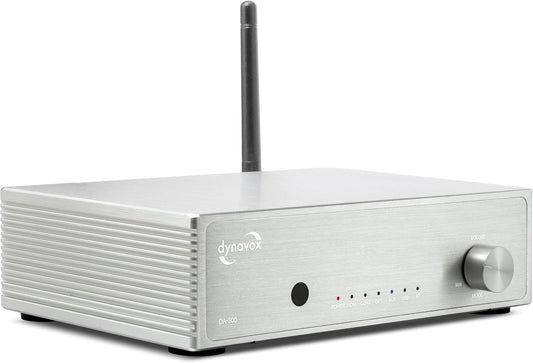 Dynavox DA-300 Hifi Verstärker, Kompakter Class-D Stereo-Digitalverstärker Mit HDMI ARC, BT 5.0, USB, Optisch & Koaxial, Edles Aluminiumgehäuse, Ideal Für Tv-Sound & Musikstreaming, Silber