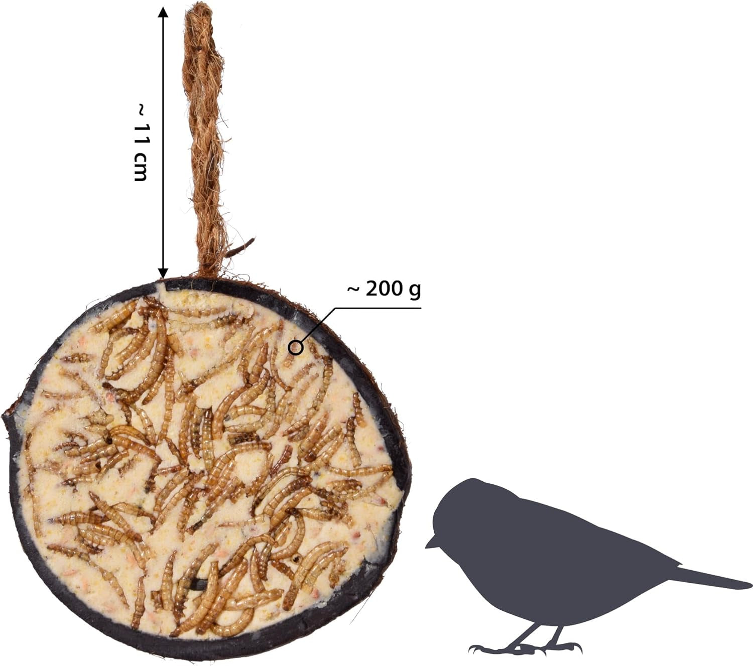Dobar® 10X Gefüllte Kokosnuss Vogelfutter Zum Aufhängen - 5 Sorten Vogelfutter Für Die Ganzjahresfütterung - Fettfutter-Füllungen Für Wildvögel - Wildvogelfutter 2 Kg (1Er Pack)