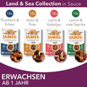IAMS Delights Land & Sea Collection Katzenfutter Nass - Multipack Mit Fleisch Und Fisch Sorten in Sauce, Nassfutter Für Katzen Ab 1 Jahr, 72 X 85 G