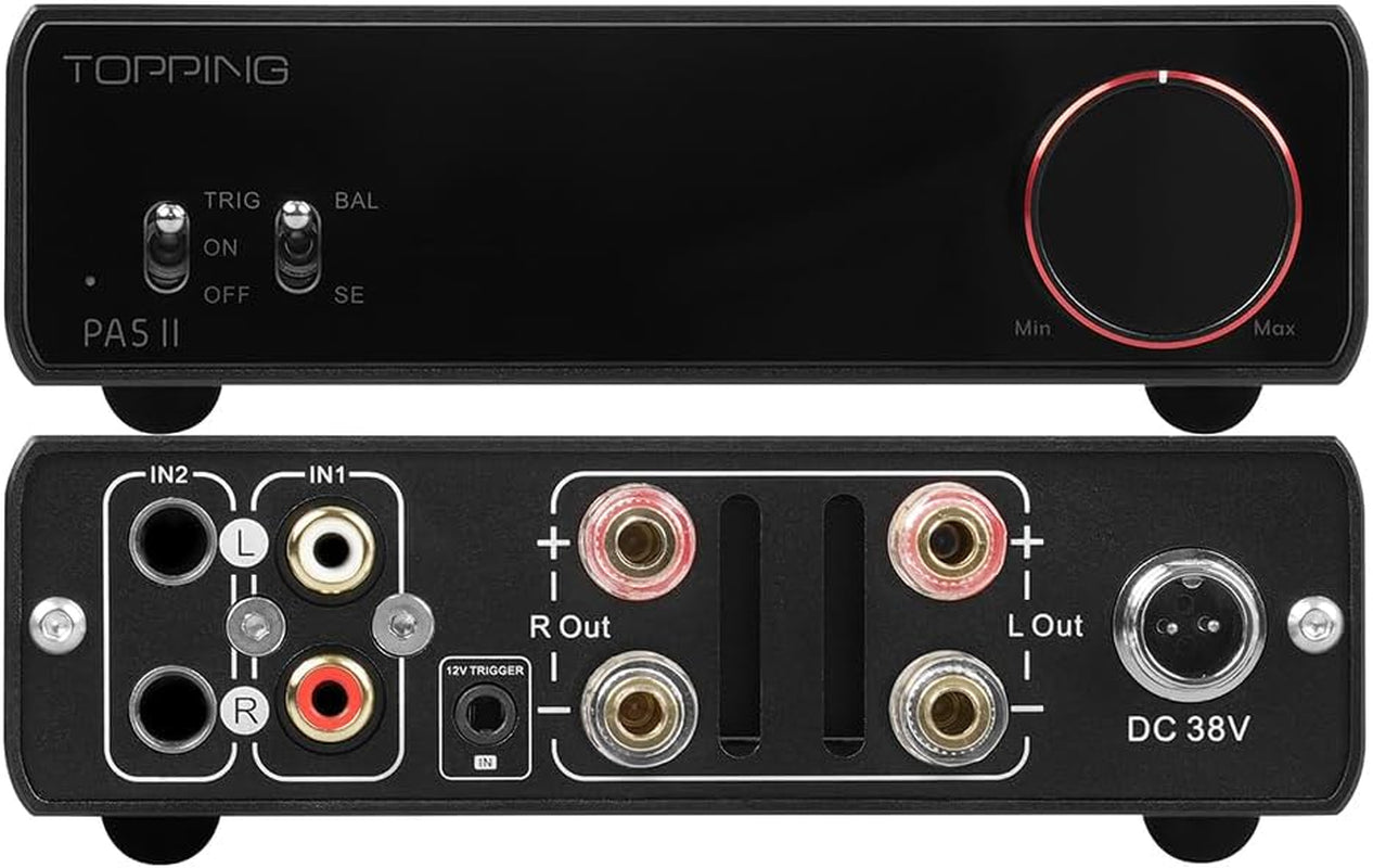 Topping PA5 II Hifi-Leistungsverstärker 100W X 100W Full Balanced Amplifiers TRS/RCA Input Desktop Home Audio Class D Amp (Schwarz)