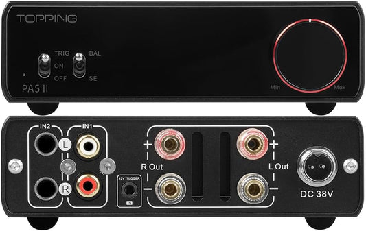 Topping PA5 II Hifi-Leistungsverstärker 100W X 100W Full Balanced Amplifiers TRS/RCA Input Desktop Home Audio Class D Amp (Schwarz)