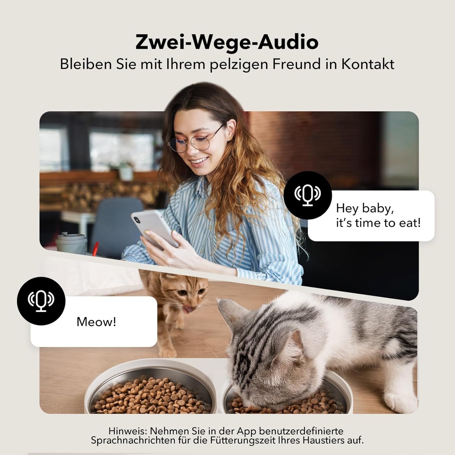 PETLIBRO 5L Futterautomat Katze 2 Näpfe Mit 1080P Kamera, 5G Wifi Futterspender Hund Mit APP & Nachtsicht, Sensor Für Niedriger Futter & Blockierung, Haustier Kamera, 1-10 Mahlzeiten