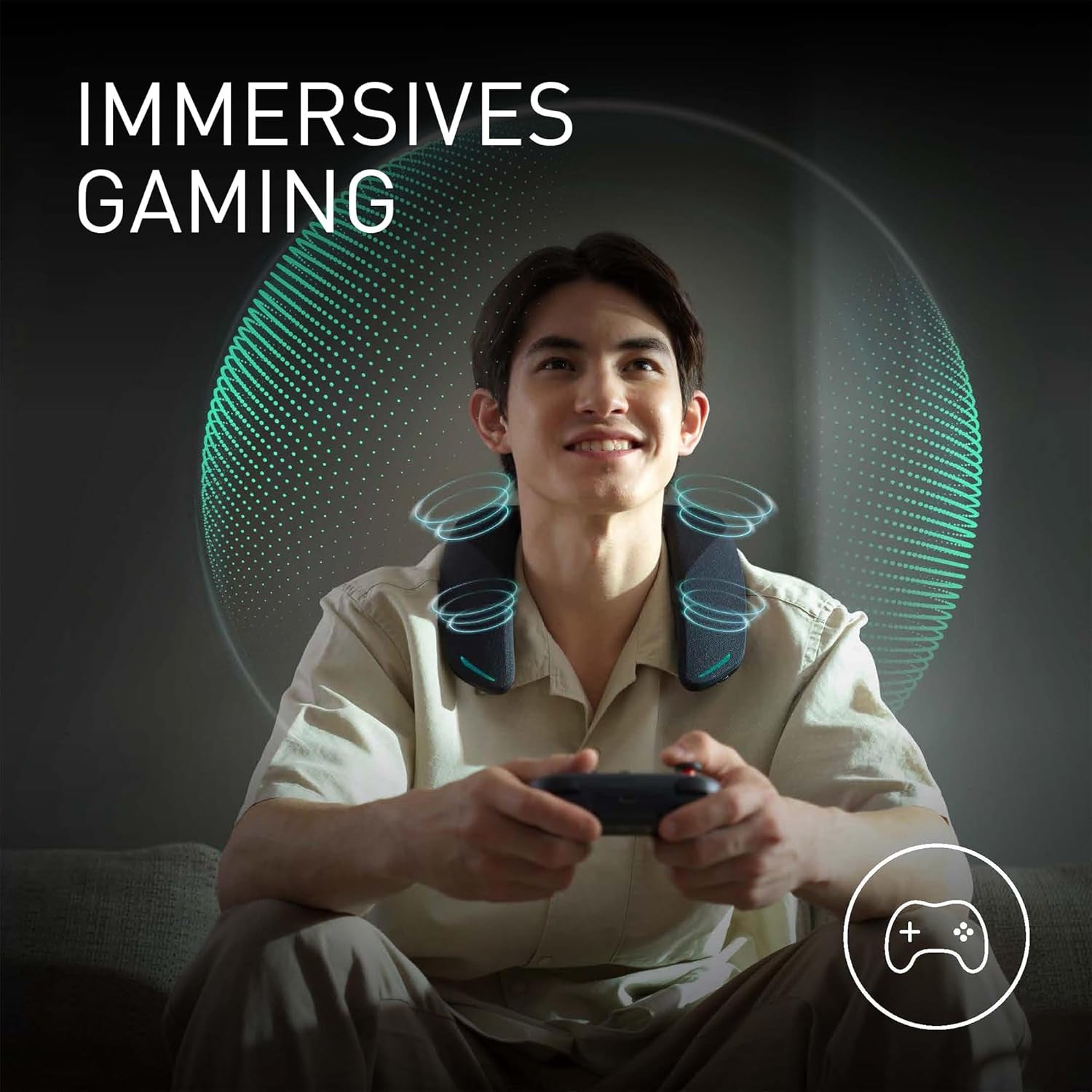 Panasonic SC-GNW30 Kabelloser Heimkino Nacken-Lautsprecher Surround Sound System Mit Integriertem Mikrofon; HDMI 2.1, USB, Bluetooth 9H Akkulaufzeit, Kompatibel Mit TV, PC, Macos, Ps4/Ps5/Switch/Xbox