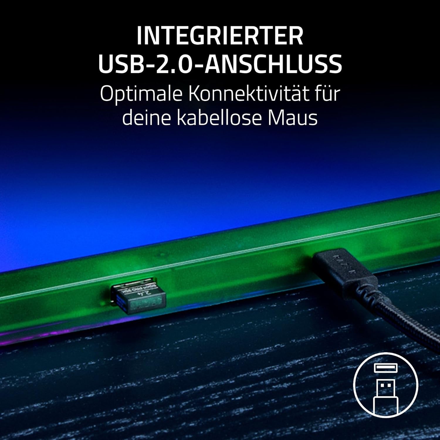 Razer Firefly V2 Pro Phantom Green Edition - Voll Beleuchtete Gaming-Mausmatte Mit Chroma RGB (USB 2.0-Hub, Mikrotexturierte Oberfläche, Rutschfeste Unterlage) Phantom Green