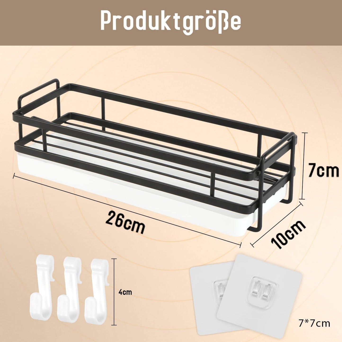 Spülbecken Organizer Küchen Organizer Mit Spültuchhalter- Hängend, Schwarz Kohlenstoffstahl Für Spüle, Abwasch, Spülmittel & Küchenutensilien - Spülablage & Küchenablage Ohne Bohren, Sink Organizer