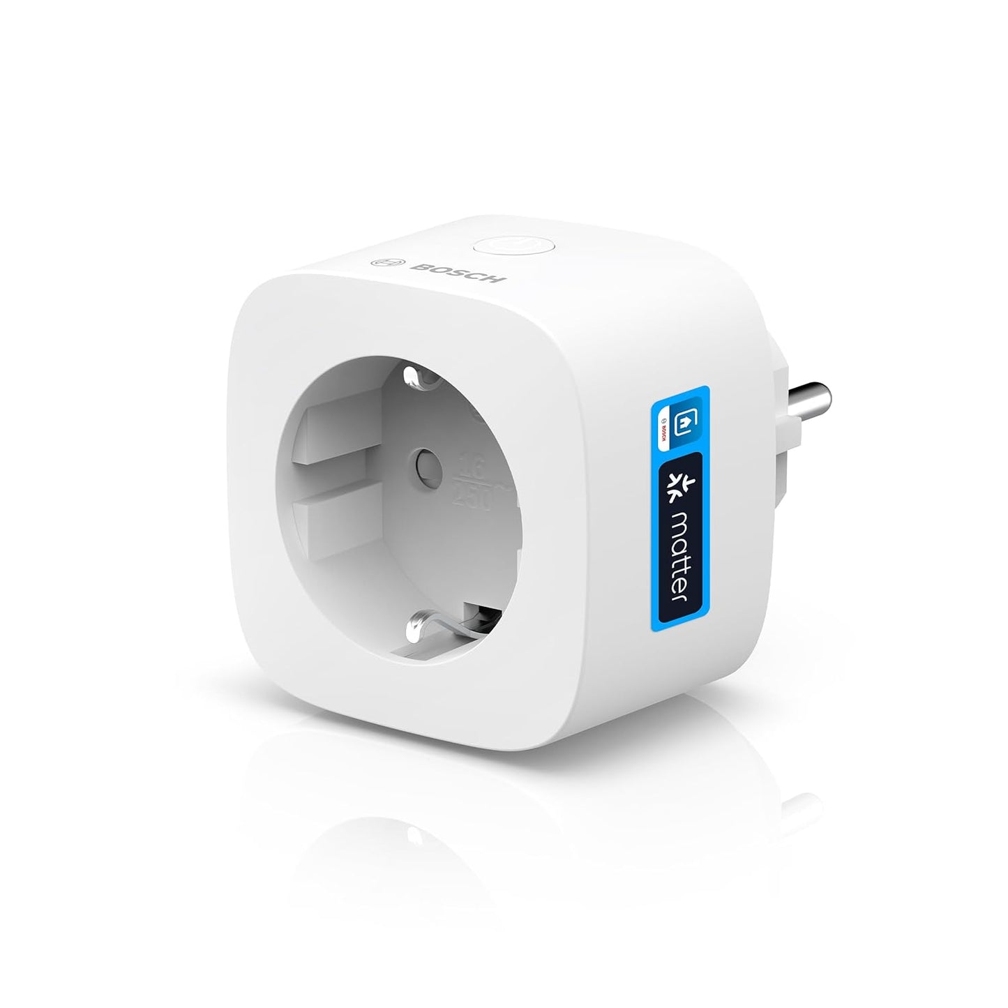 Bosch Smart Home Zwischenstecker Kompakt [+M], Smarte WLAN Steckdose, App Steuerbar Mit Energiesparfunktion, Flexible Nutzung Im Bosch Smart Home System Oder Herstellerübergreifend in Matter Systemen
