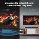 Soundbar Für TV Geräte, Teilbare 2-In-1 Set of TV Soundbar, Auto-Volume-Boost, 3 Sound Modi, Surround Soundsystem, Bluetooth 5.3, Arc/Opt/Aux, TV Lautsprecher Für Fernseher, Beamer, Monitor