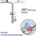 Wasserhahn Küche Ausziehbar, Hochdruck Küchenarmatur 360° Drehbar, Mischbatterie Spültischarmatur Mit Brause 4 Modus, Herausziehbarer Armatur Küche (Edelstahl)