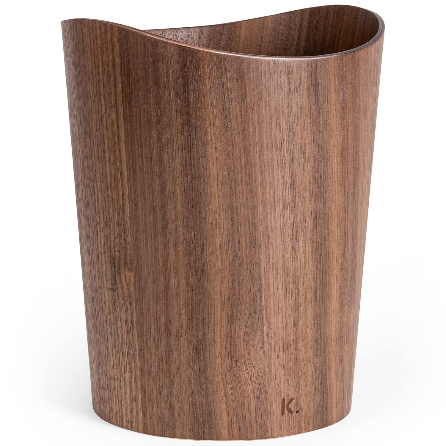 Kazai. Echtholz Papierkorb Börje | Holz Mülleimer Für Büro, Kinderzimmer, Schlafzimmer U.M. | 9 Liter | Walnuss