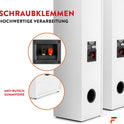 Fenton SHF700W - Hifi Lautsprecher Stereo Set Für Ihre Heimkino Hifi Anlage, 400 Watt Standlautsprecher Paar, Passive Lautsprecher Boxen Für TV, Stereo- Und Surround-Sound-Systeme - Weiß