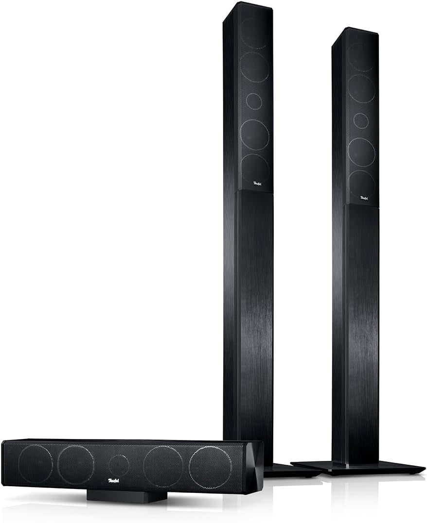 Teufel LT 4-5.1 Heimkino Set L - Home Cinema Soundanlage Mit Subwoofer Und Säule Aus Aluminium, Bassreflex, Hi-Fi Sound System - Schwarz