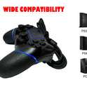 Intckwan Kabelgebunden Game Controller Für PS-4 / Pro/Slim/Laptop/Pc(Win7/8/10), Wired Gamepad Joystick Mit Vibration Und Anti-Rutsch-Griff, Ergonomie(Blau)