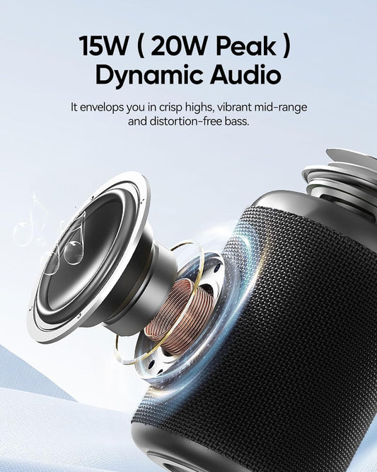 AY Tragbarer Bluetooth Lautsprecher Mit Licht, Musikbox Bluetooth Mit Leistungsstarker Kristallklarer Klang, IPX5 Wasserdicht,Aux&Tf-Karteneingang, Stereo-Paarung, 24H Akku Perfekt Für Zuhause,Draußen