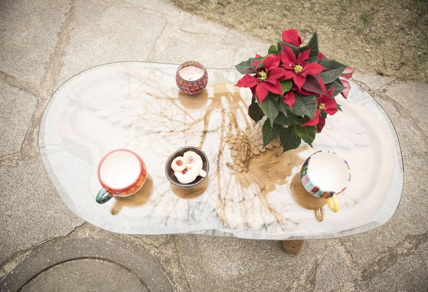 Windalf Couchtisch IDA L: 110 Cm Fliegende Eule Handarbeit Aus Wurzelholz