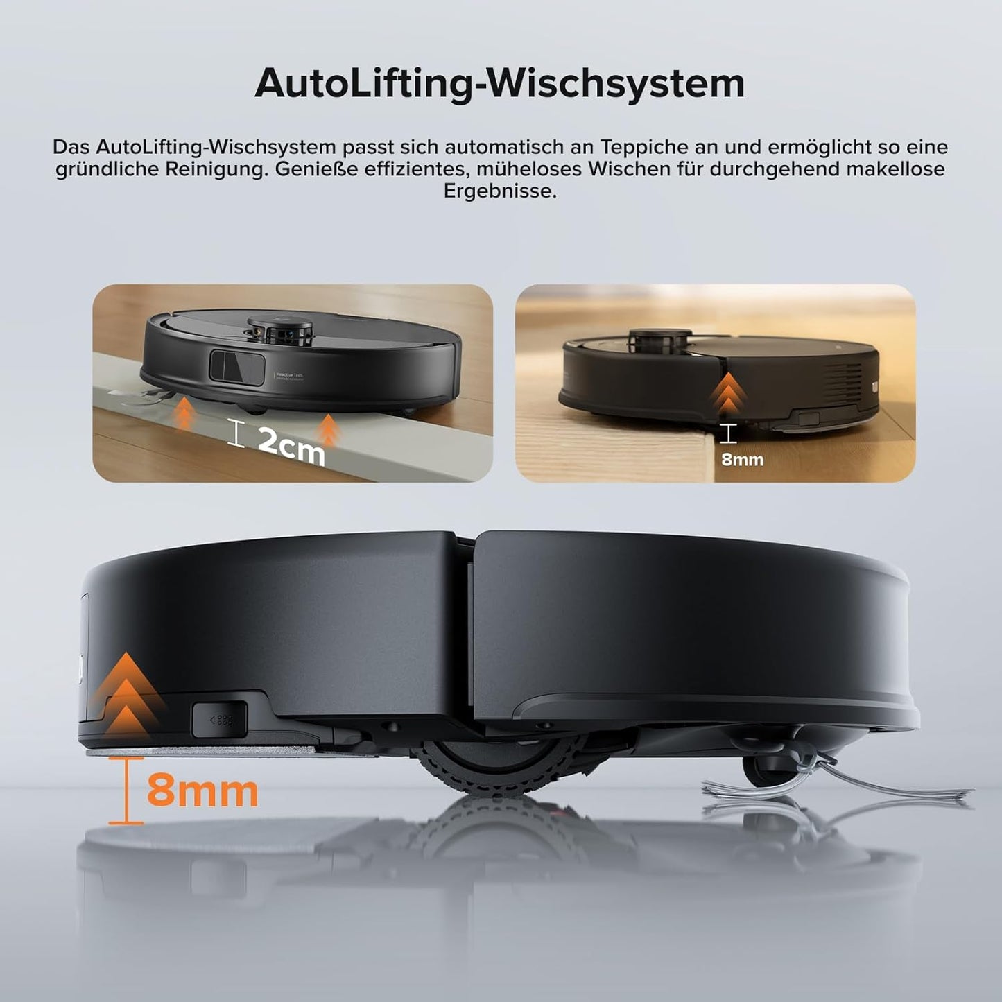 Roborock Q10 X5 Saugroboter Mit Wischfunktion, 10.000 Pa Saugkraft, Dual Anti-Tangle System, Jawscrapers Bürste, Intelligente Hindernisvermeidung, Saug Und Wischroboter Für Tierhaare&Teppiche, Schwarz