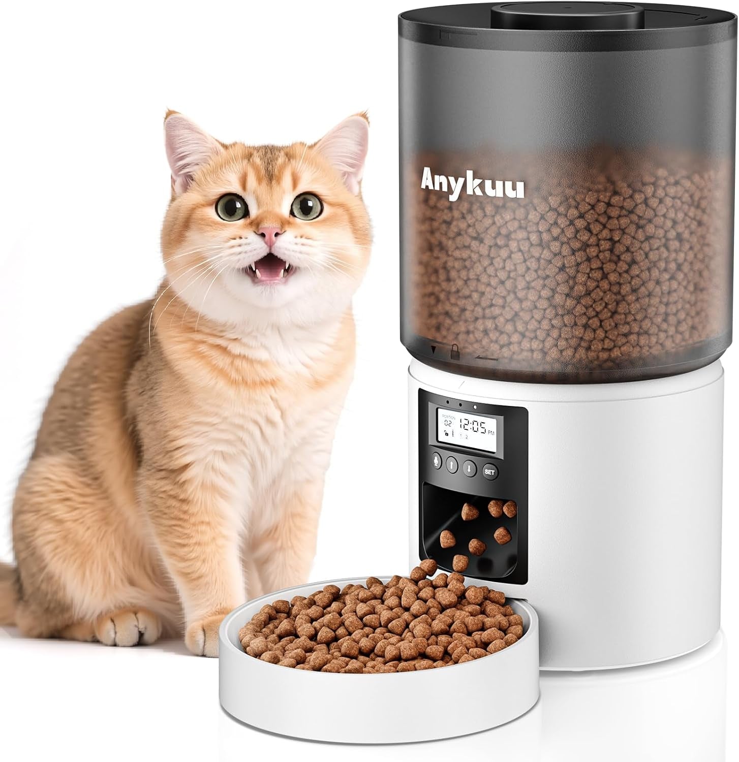 Futterautomat Katze & Hund 4L Pet Feeder Cat Mit Timer & Portionskontrolle 1-6 Mahlzeiten Pro Tag Trockenfutterspender Hunde Mit 10S Aufnahmefunktion Für Kleine/Mittlere Haustiere