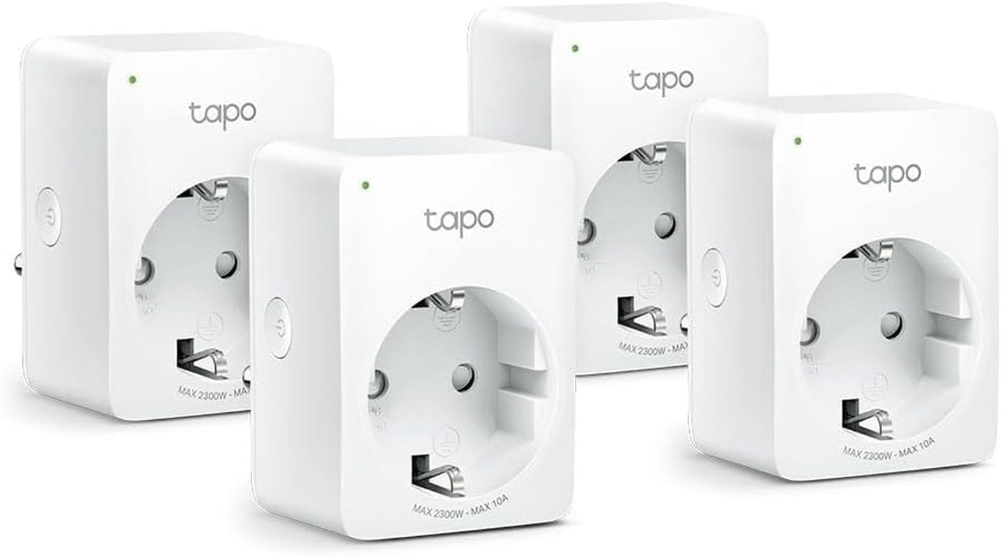 Tapo P100 WLAN Smart Steckdose 4Er Pack, Smart Home Wifi Steckdose, Alexa Zubehör, Funktioniert Mit Alexa, Google Home, App Gesteuert, Sprachsteuerung, Fernzugriff, Kein Hub Notwendig