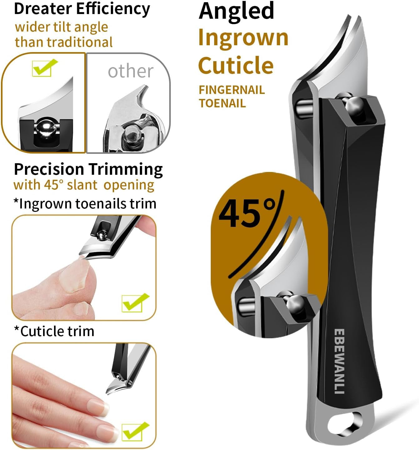 Entfernungsset Für Eingewachsene Zehennägel, 6 Stück, Edelstahl, Gerade, Schräge Und Gebogene Nagelknipser Für Eingewachsene Nägel, Professionelles Pediküre-Werkzeug Zu Hause
