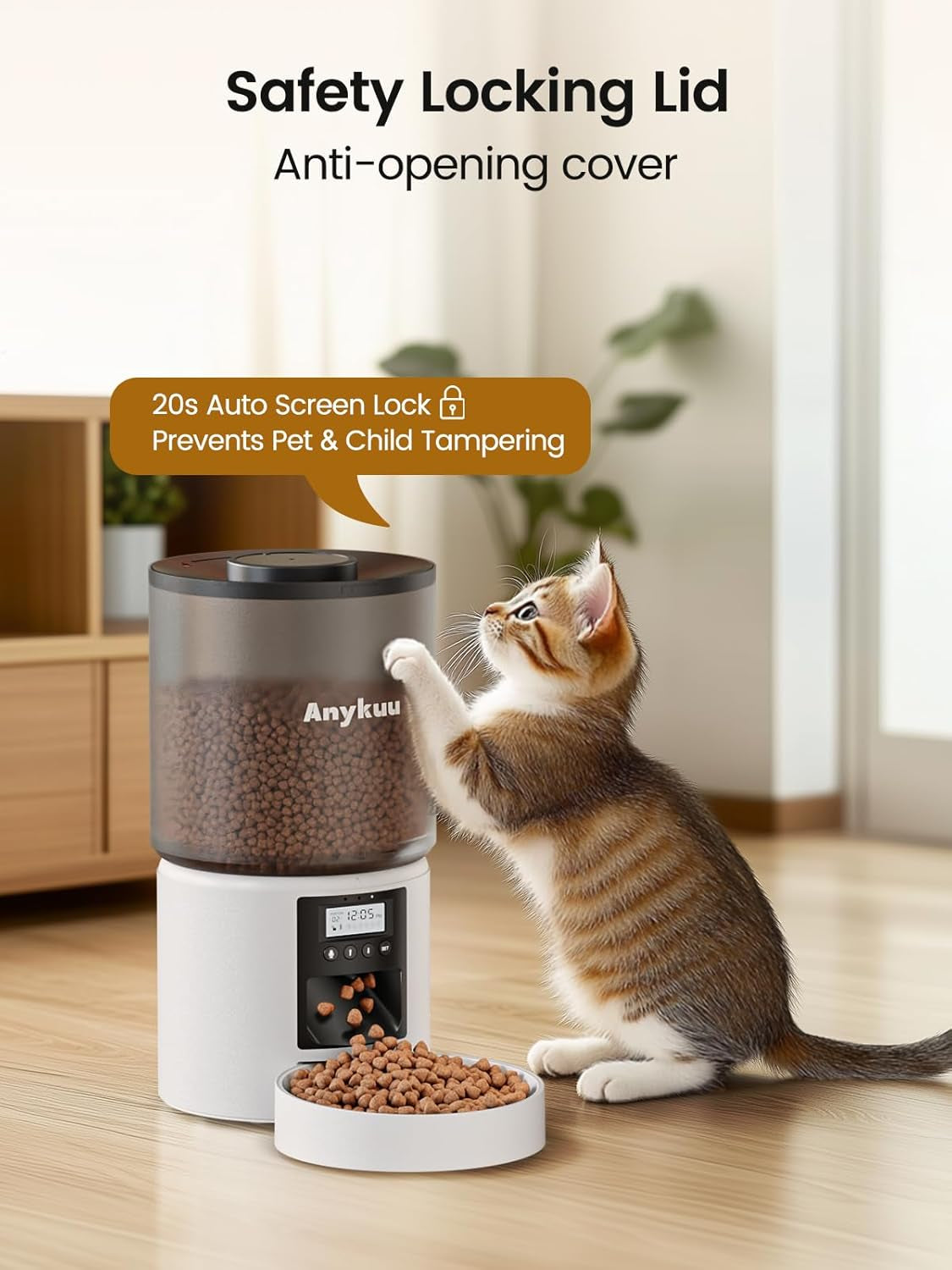 Futterautomat Katze & Hund 4L Pet Feeder Cat Mit Timer & Portionskontrolle 1-6 Mahlzeiten Pro Tag Trockenfutterspender Hunde Mit 10S Aufnahmefunktion Für Kleine/Mittlere Haustiere