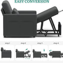YITAHOME Schlafsessel Mit Bettfunktion 192×88, 3-In-1 Ausziehbares Schlafsofa, Verstellbares Einzelsessel Mit Kissen Und Seitentasche, Sofa Mit Schlaffunktion Für Wohnzimmer Wohnung, Dunkelgrau