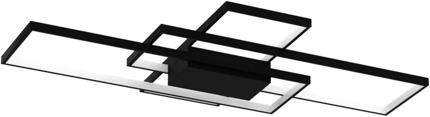 Jsz Deckenleuchte Wohnzimmer 140CM, Moderne Deckenlampe LED, 2700K-6500K Dimmbar Lampe Wohnzimmer, Black Wohnzimmerlampe Mit Fernbedienung