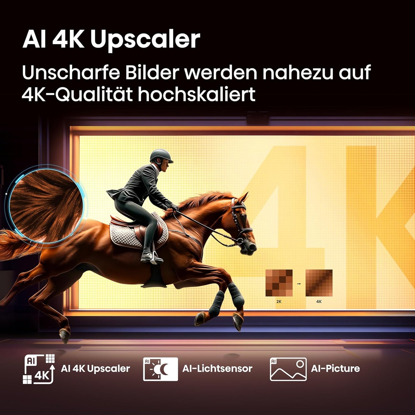 Hisense 75E7Q Fehrnseher, 75 Zoll, 4K UHD QLED, Smart TV, Game Mode Plus, Filmaker Mode, Dolby Vision Atmos, HDR10, HLG, HDR Immersive, AI 4K Upscaler, Dolby MS12, DTS X, Sprachsteuerung [2025]