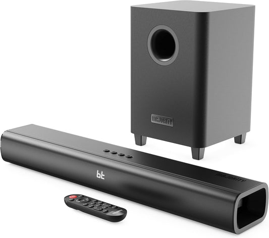 MAJORITY Naga 60 plus Soundbar Für TV Geräte | 300W 2.1 Soundbar Mit Subwoofer | Heimkino Soundsystem HMDI ARC | Sound Bar Bluetooth | Wandmontierbares Sound System | Inklusive Fernbedienung